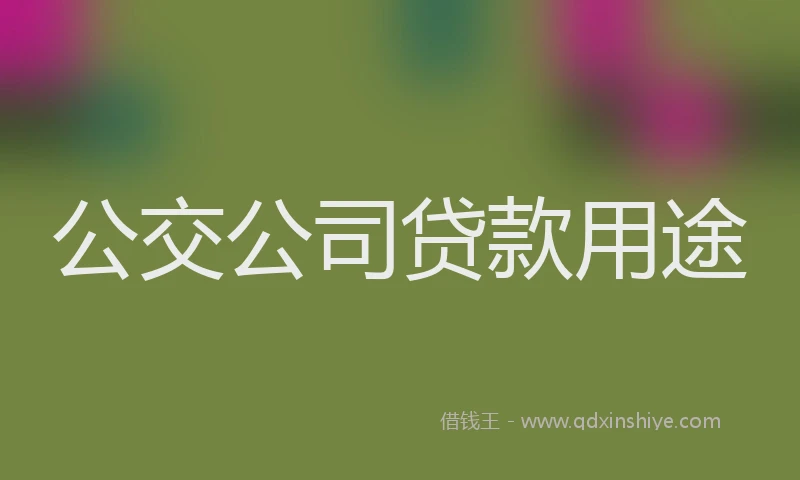 公交公司贷款用途