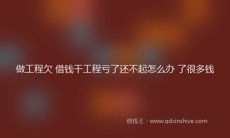 做工程欠 借钱干工程亏了还不起怎么办 了很多钱