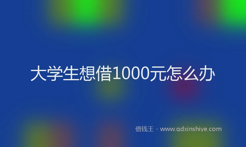 大学生想借1000元怎么办