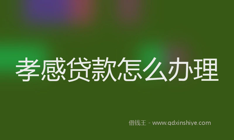 孝感贷款怎么办理