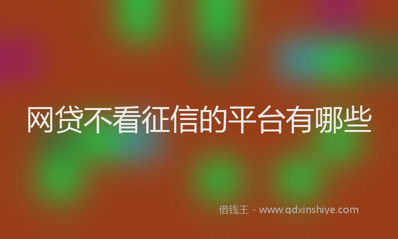 网贷不看征信的平台有哪些