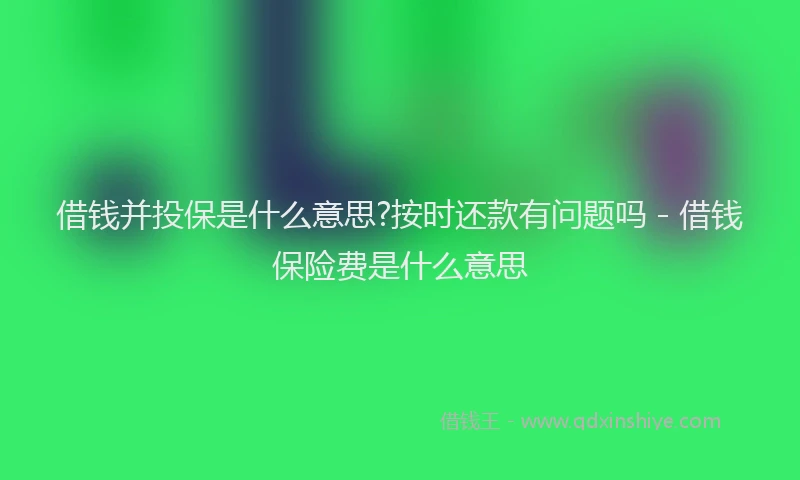借钱并投保是什么意思?按时还款有问题吗 - 借钱保险费是什么意思