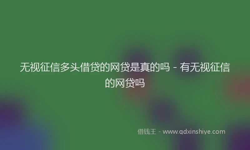 无视征信多头借贷的网贷是真的吗 - 有无视征信的网贷吗