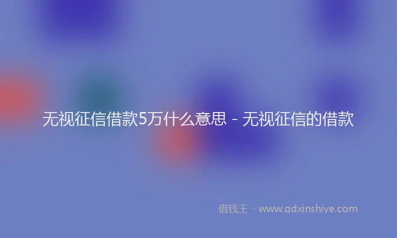 无视征信借款5万什么意思 - 无视征信的借款