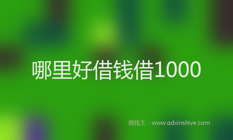 哪里好借钱借1000