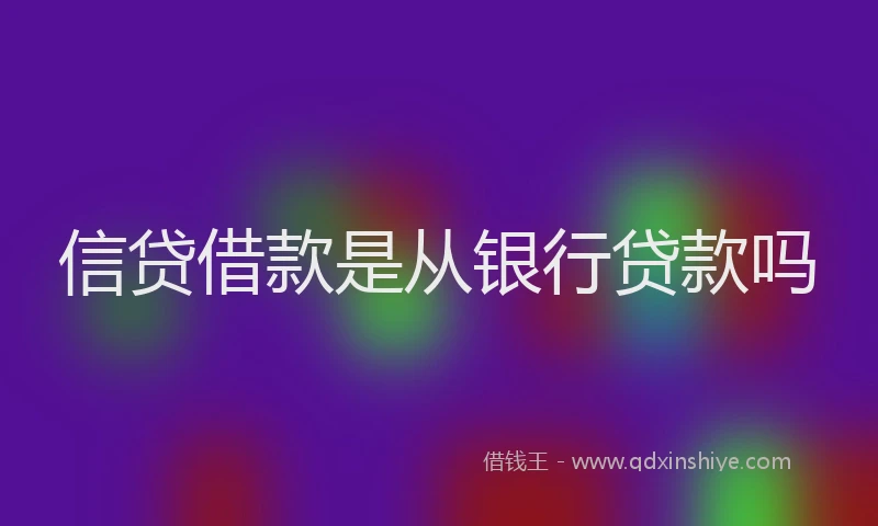 信贷借款是从银行贷款吗