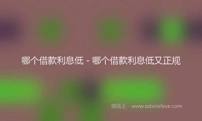 哪个借款利息低 - 哪个借款利息低又正规