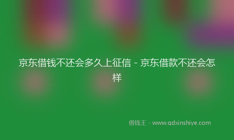 京东借钱不还会多久上征信 - 京东借款不还会怎样