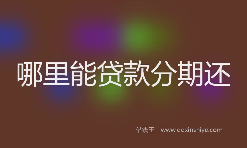 哪里能贷款分期还