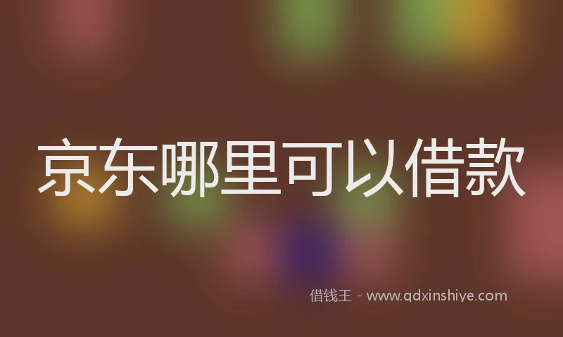 京东哪里可以借款