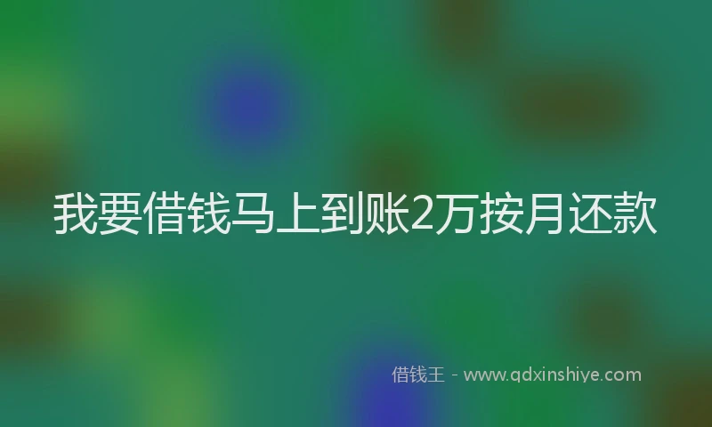 我要借钱马上到账2万按月还款