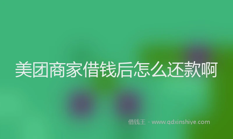 美团商家借钱后怎么还款啊