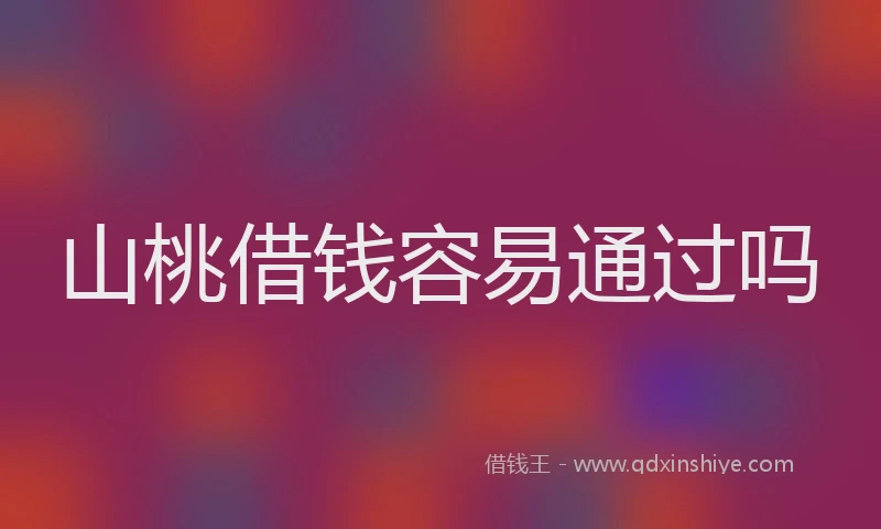 山桃借钱容易通过吗
