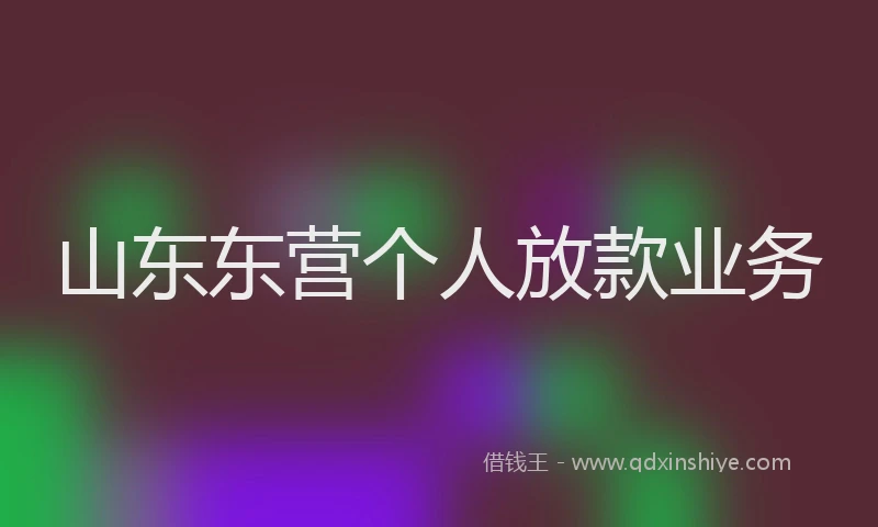 山东东营个人放款业务