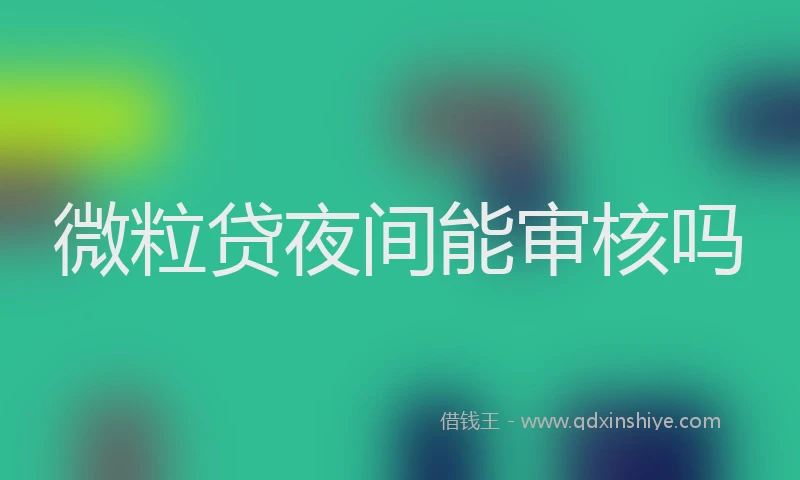 微粒贷夜间能审核吗