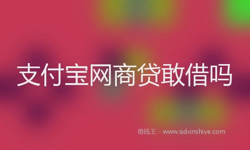 支付宝网商贷敢借吗