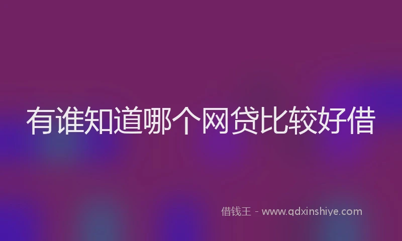 有谁知道哪个网贷比较好借