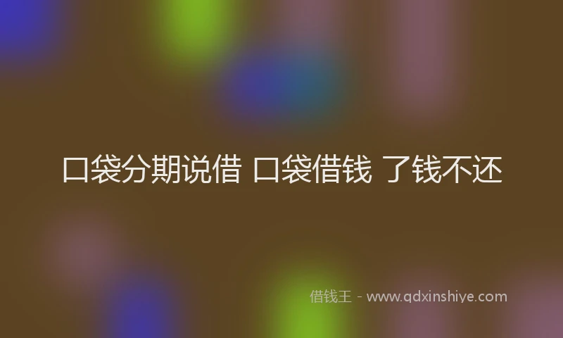 口袋分期说借 口袋借钱 了钱不还
