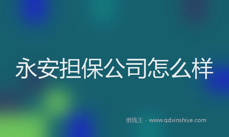 永安担保公司怎么样
