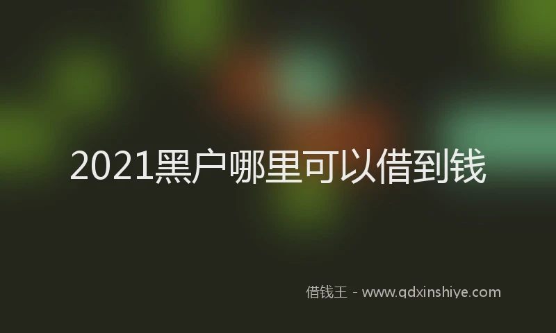 2021黑户哪里可以借到钱