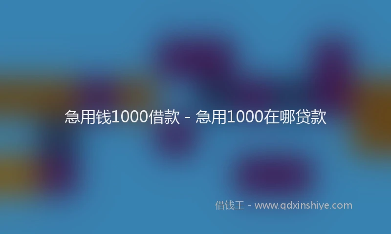 急用钱1000借款 - 急用1000在哪贷款