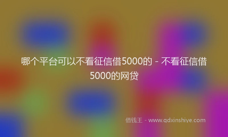 哪个平台可以不看征信借5000的 - 不看征信借5000的网贷