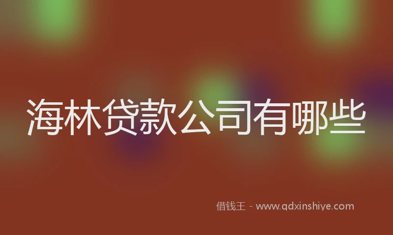 海林贷款公司有哪些