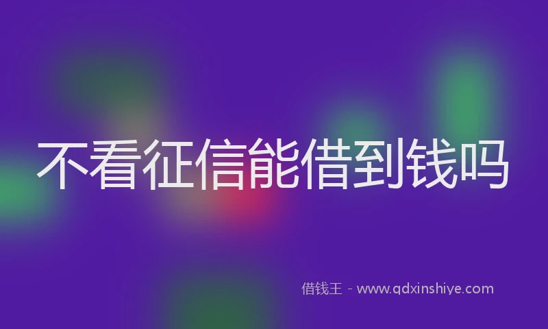 不看征信能借到钱吗