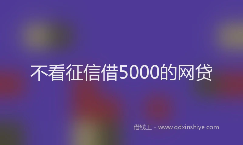 不看征信借5000的网贷