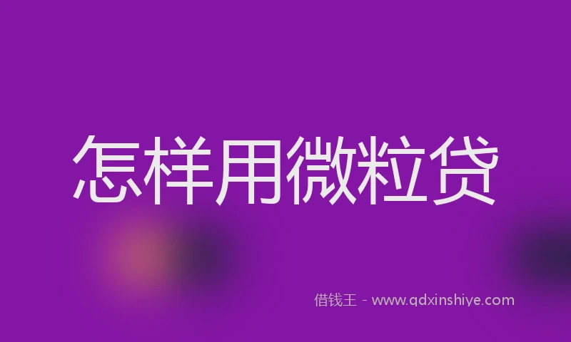 怎样用微粒贷