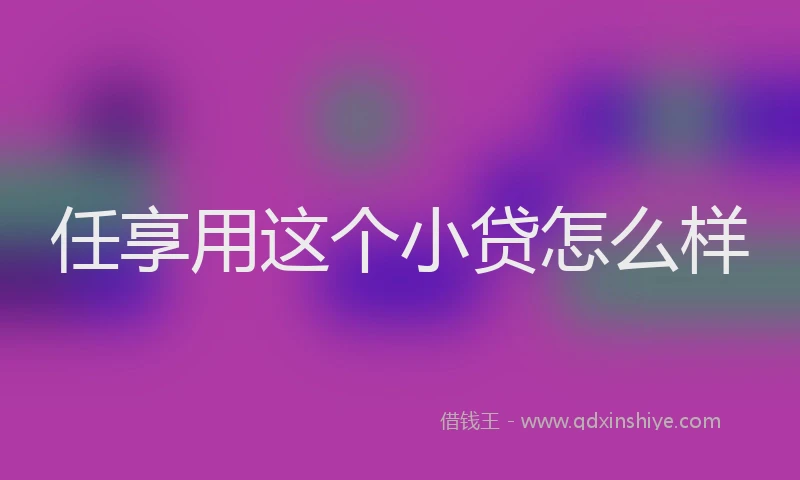 任享用这个小贷怎么样