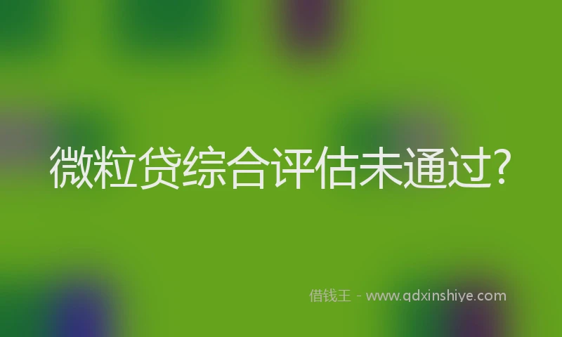 微粒贷综合评估未通过?