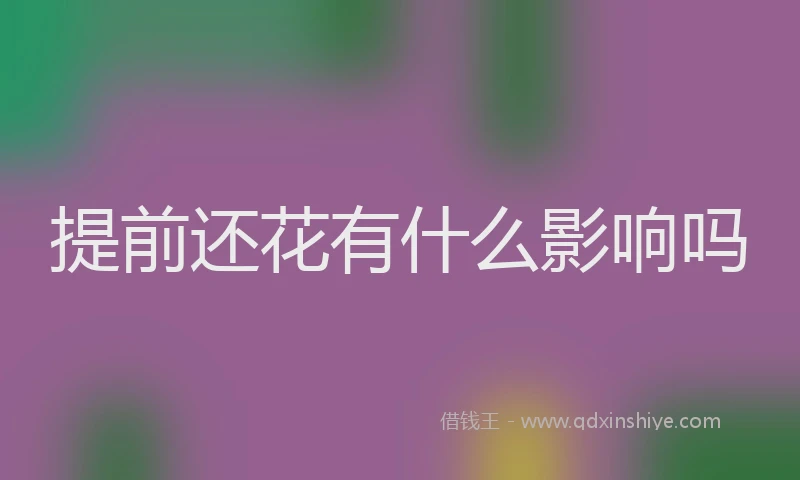 提前还花有什么影响吗