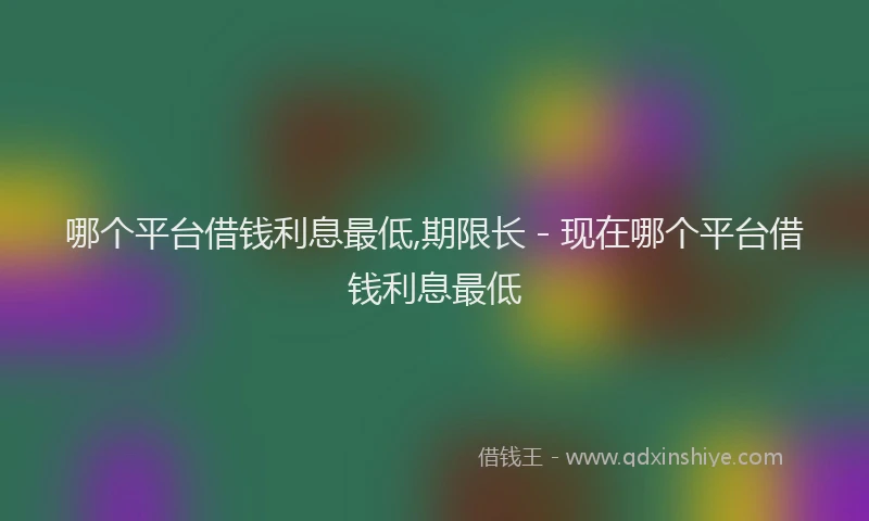 哪个平台借钱利息最低,期限长 - 现在哪个平台借钱利息最低