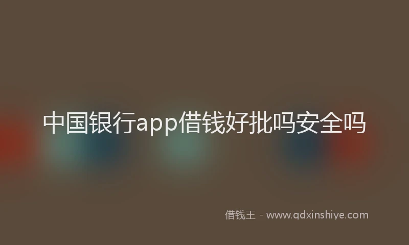 中国银行app借钱好批吗安全吗