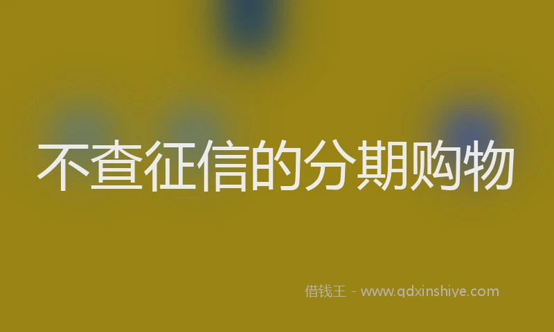 不查征信的分期购物