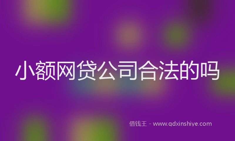 小额网贷公司合法的吗