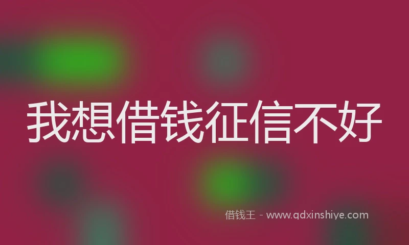 我想借钱征信不好