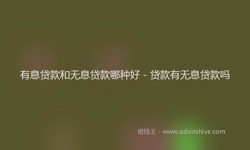 有息贷款和无息贷款哪种好 - 贷款有无息贷款吗