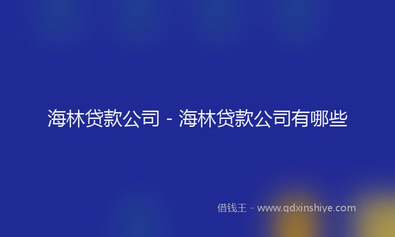 海林贷款公司 - 海林贷款公司有哪些