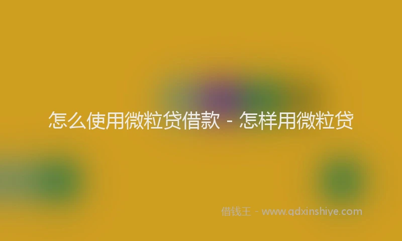 怎么使用微粒贷借款 - 怎样用微粒贷