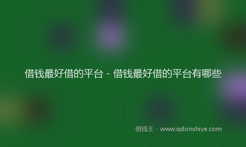 借钱最好借的平台 - 借钱最好借的平台有哪些