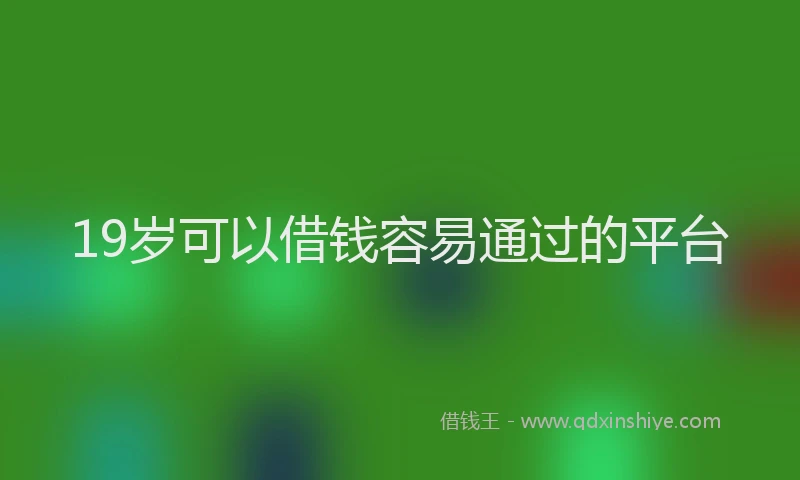 19岁可以借钱容易通过的平台