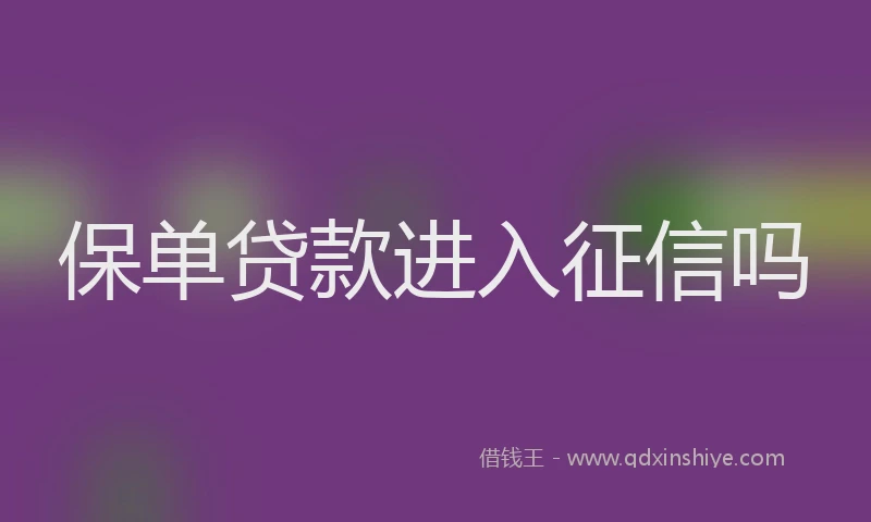 保单贷款进入征信吗