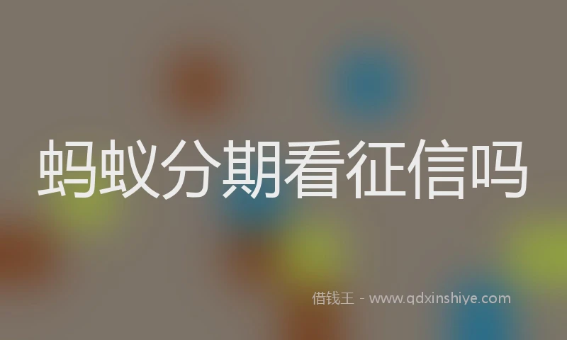 蚂蚁分期看征信吗