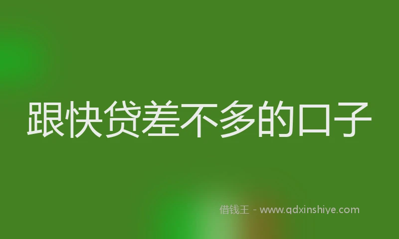跟快贷差不多的口子