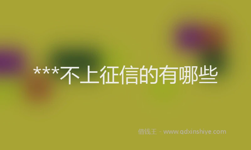 ***不上征信的有哪些
