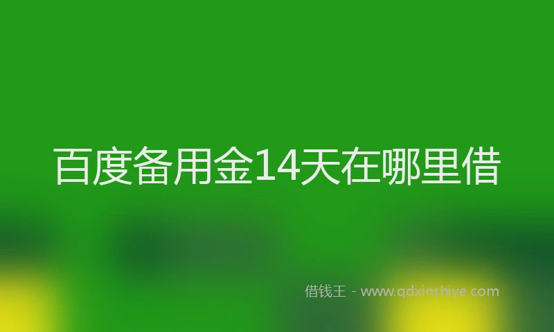 百度备用金14天在哪里借
