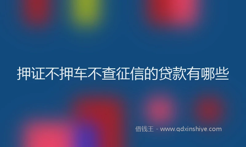 押证不押车不查征信的贷款有哪些