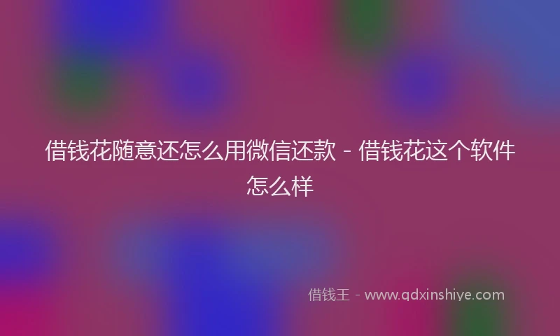 借钱花随意还怎么用微信还款 - 借钱花这个软件怎么样